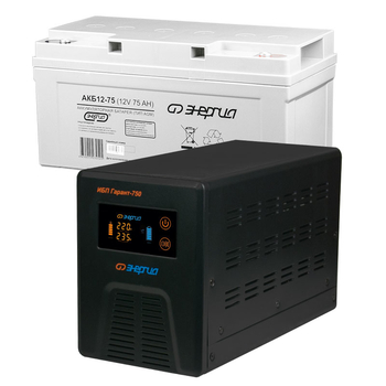 Комплект ИБП Инвертор Энергия Гарант 750 + Аккумулятор 75 АЧ - ИБП и АКБ - ИБП для котлов - Магазин электрооборудования для дома ТурбоВольт